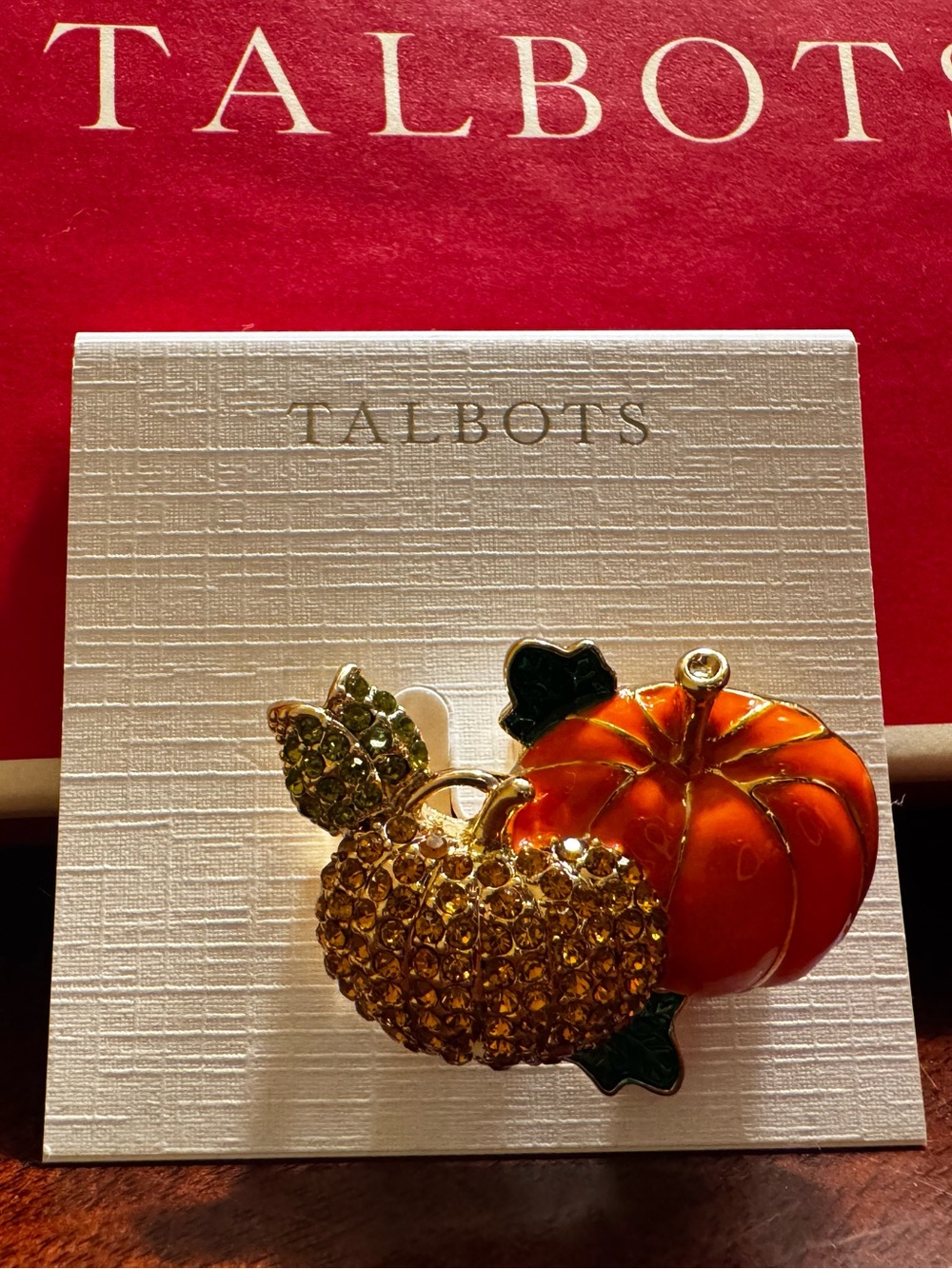 Talbots Pumpkin Cluster Brooch